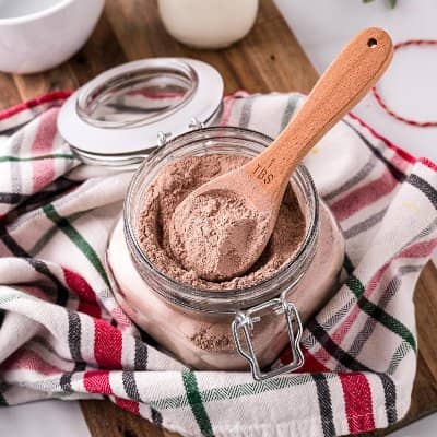 Cocoa mix in a jar.
