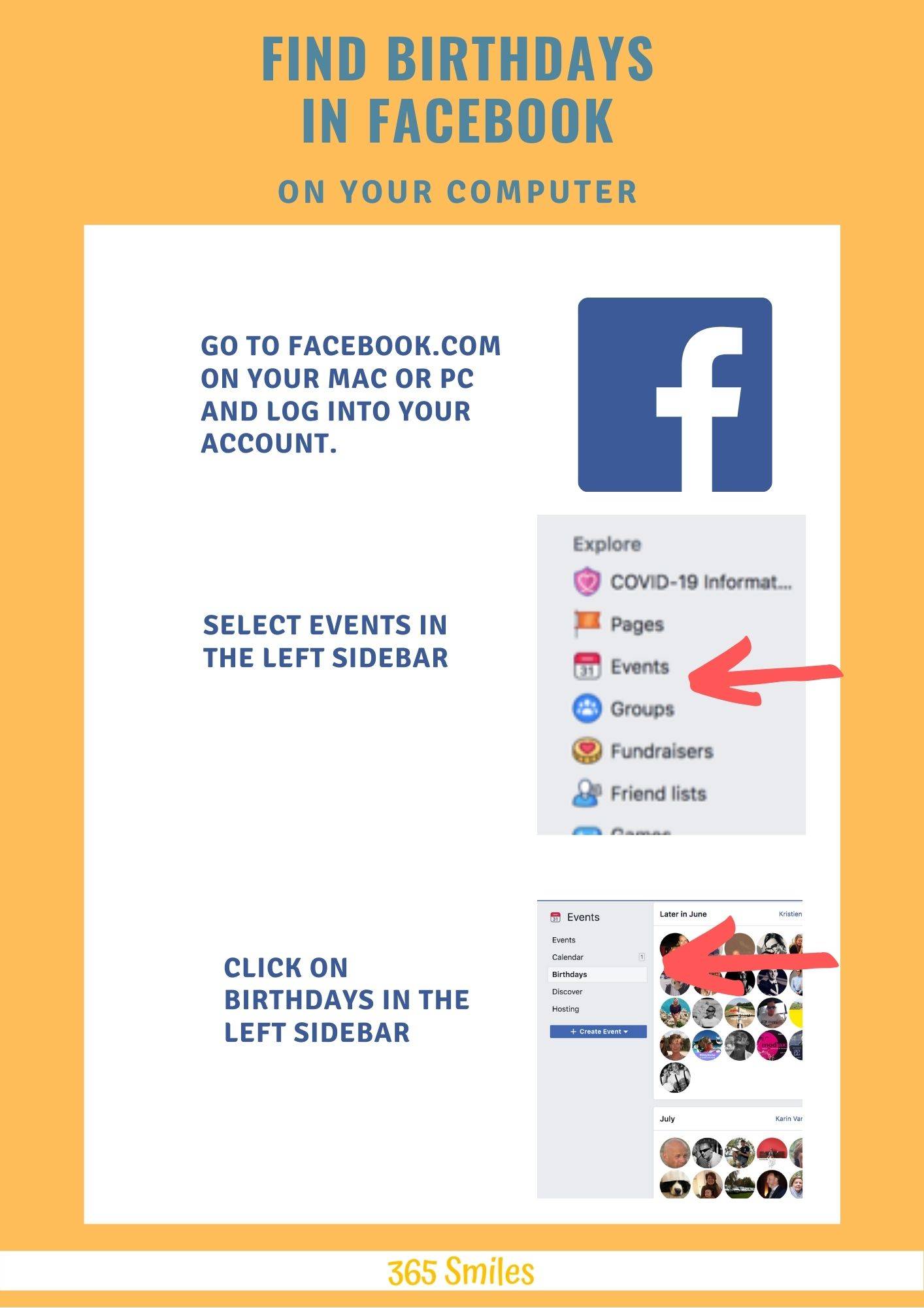 How to find Birthdays in Facebook