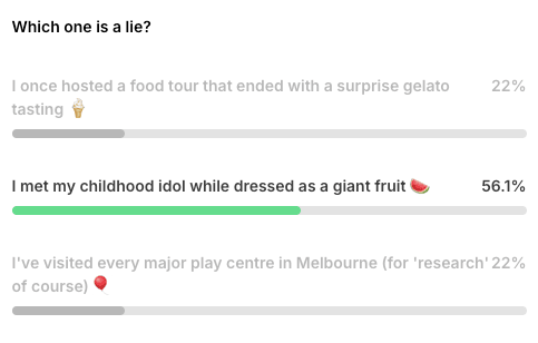 Two Truths and a Lie poll results