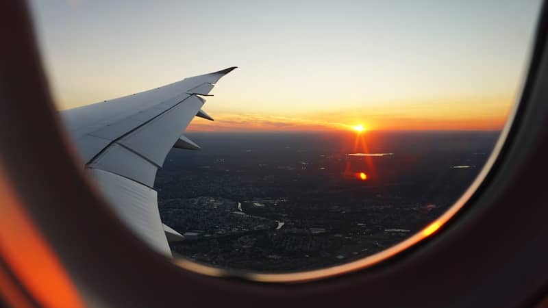 Aeroplane view out the window