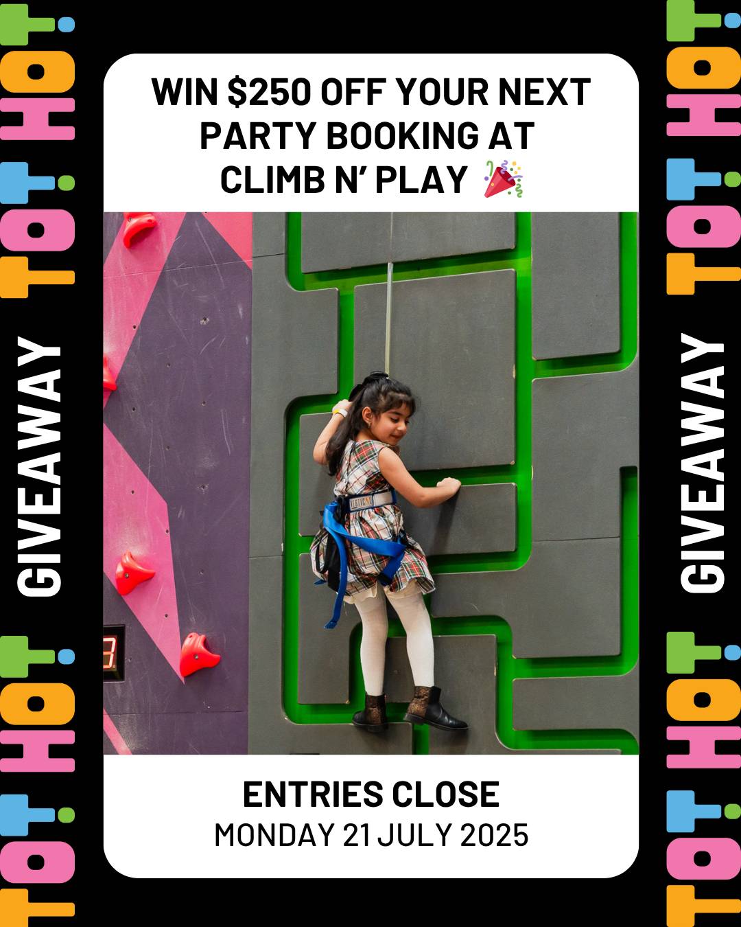 WIN $250 Off Your Next Party Booking at Climb N' Play