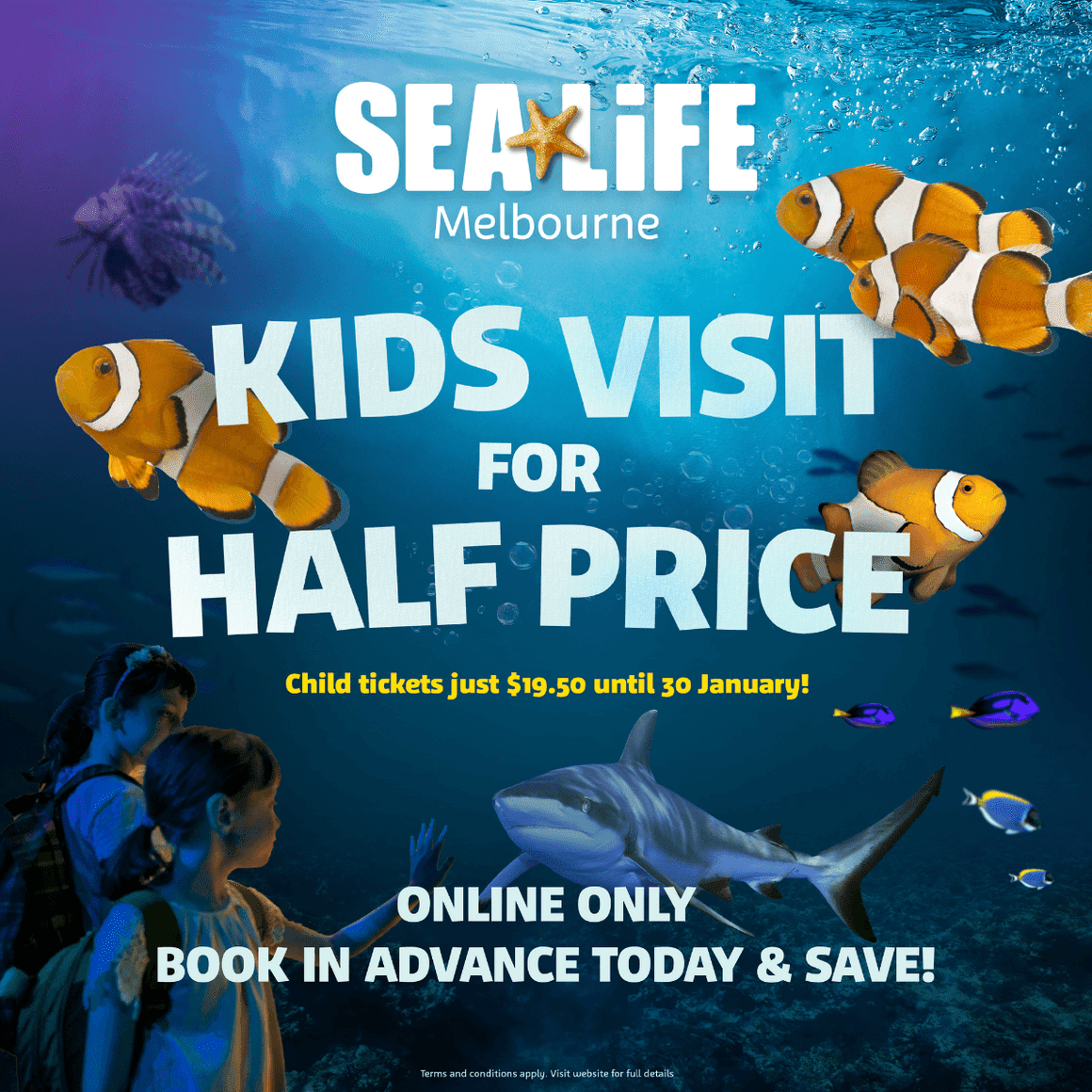 SEA LIFE Melbourne Aquarium Half Price for Kids