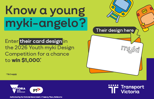 Youth Myki Design Competition run by Transport Victoria