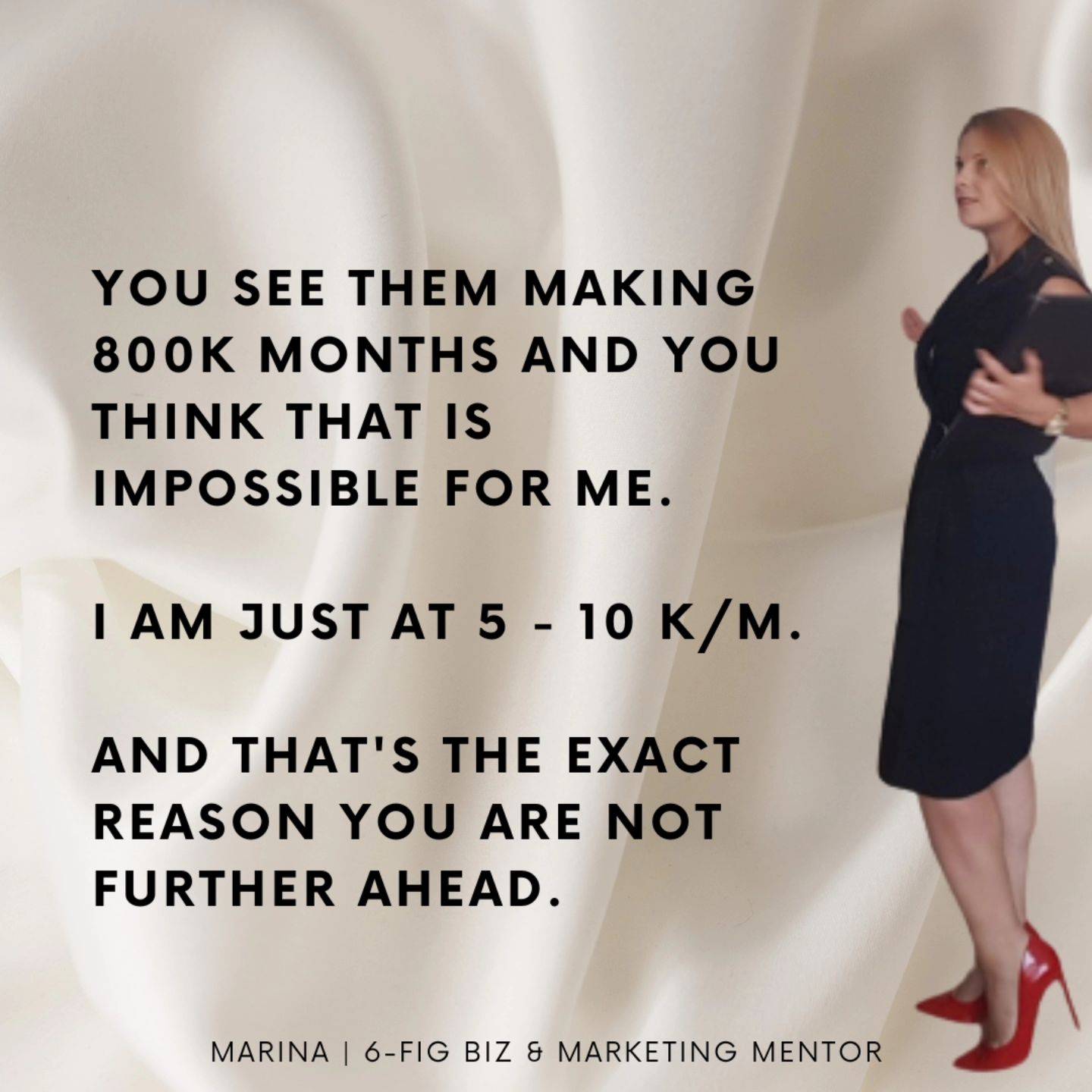 You want: 

➡️Premium clients who pay you 5 figures per month

➡️ Clients hiring you as soon as they find you

➡️ Slow mornings and waking up to payment notifications 

➡️ To focus on building a Brand that is a powerful tycoon, but instead you are still circling in the month to month 'what should I sell to make some cash'.

And although your current sales are good, you know it can be 10x more and easier. 

You know 6&7 figures are created when you implement strategic & systemic approach in advance, because this is what brings the results. Yes, you know it on theory but ...

If you are completely honest with yourself right now your messaging, offers & sales automations are not working in a cohesive 7 Figure System that brings you millions on repeat and that gives you the freedom to live your live and focus on the big vision. 

You need hands on support to fill the gaps and navigate you through the exact step by step process and hands off sales strategy to scale your business without relying solely  you being the whole sales system.

In my high level mentorship, we focus on sustainable transformation, on your recurring income and Brand that lasts. Not just quick wins and shiny objects. Our work together on your messaging, offers and sales system creates continious shifts that compond over time to give you exponential results month over month, year over year.

A piece of what you will get inside: 

➡️My 2 Signature Messaging Programs: Fine Tuning to Millions & The Source Code to 7 Figure Messaging to make your content convert like wildfire

➡️ The 7 Figure High Converting Sales Engine - 👋 hi sales on autopilot with ease and speed

➡️ The 7 Figure Offer Stream that will not only make dream clients throw their credit card at you but will also increase your average cart value and make people upgrade to your high ticket spaces in as little as hours guaranteeing your 7 Figure Recurring Money Stream.

➡️ Weekly personalized support

And more... 

BF BONUSES EXPRIRE ON SUNDAY (exclusive 1:1 with my 👀 on you)

If you are massively scaling in 2025 and you want hands on support, DM me *2025* and I will send you the details for my close proximity intimate group program.