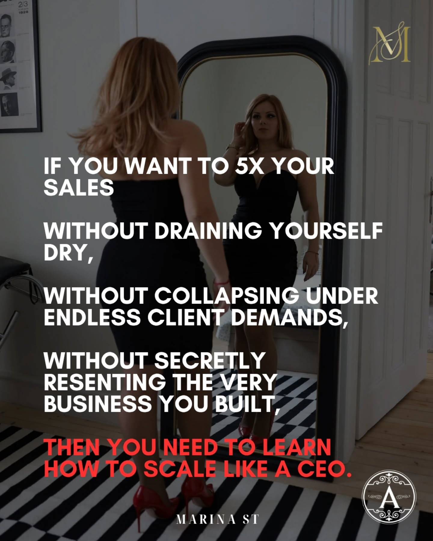 And that’s the shift the Scale like a CEO Masterclass gives you.

✨ Inside, you’ll learn how to:

💥 5x your sales without 5x-ing your effort
💥 Build offers that make clients addicted to staying, paying, and expanding
💥 Lead with boundaries that magnetize respect instead of resistance
💥 Step into full CEO leadership so your brand, your sales, your growth all feel unstoppable

If you’re ready for:
🔥 A business that feels light, free, and fun while the money keeps going up and up
🔥 Clients who crave your leadership and are obsessed with your boundaries
🔥 Sales that multiply every month — not trickle in randomly
🔥 A level of authority where people line up to be under your leadership

Then this Masterclass is your next move.

Because you don’t just want sales.
You want sales that scale.
You want a business that turns clients into lifelong buyers.
You want to Scale Like a CEO.

⚡️ DM me SCALE and I will send you the link to this instant access Masterclass. 

You get 3 quick sessions that will instantly put you on the leadership vibe and 2 deep transformational modules that will show you how to flip the script and 3x your income.

This is your entry point into leading, earning, and scaling at a level you’ve never touched before.