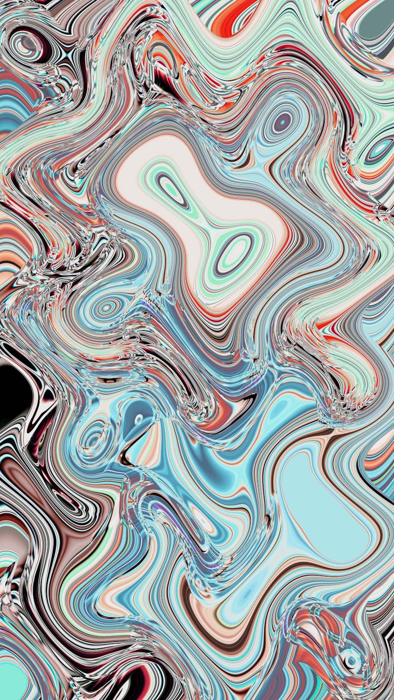 Abstract flowing lines create a colorful, wavy pattern.