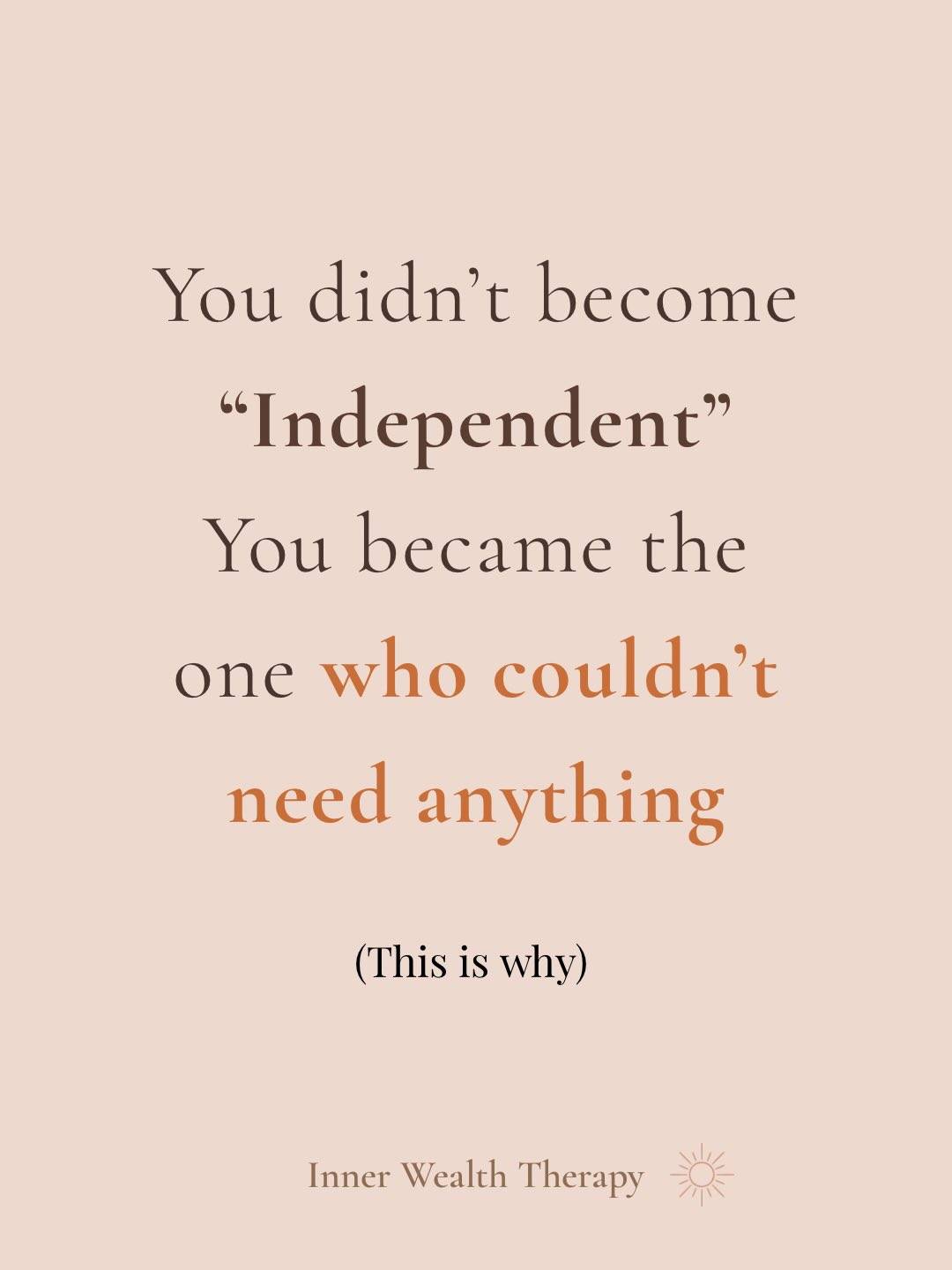You didn’t choose this. Your body learned it.

Somewhere along the way, you became the one who handled things, who noticed everything, who made life easier for everyone else without needing to be asked. And now, even as your life changes, your body hasn’t quite caught up. Slowing down can feel off. Asking for help can feel uncomfortable. Receiving more can feel unfamiliar, sometimes even wrong.

Not because you’re incapable, but because your nervous system is still organized around holding everything together.

That’s not a personality trait. It’s a pattern. One that made sense at the time. One that helped you become who you are.

And patterns like this don’t shift through more pressure or more self-awareness alone. They shift through safety. Through repetition. Through learning, slowly, that you don’t have to carry everything in order for things to be okay.

If this felt familiar, you can save it to come back to later. I write more about this on my blog, especially how it connects to the Integrate stage.

Warmly,
Ana

#highfunctioningburnout #innerwealthwoman #innerwealththerapy #theiwtmethod #parentifieddaughter