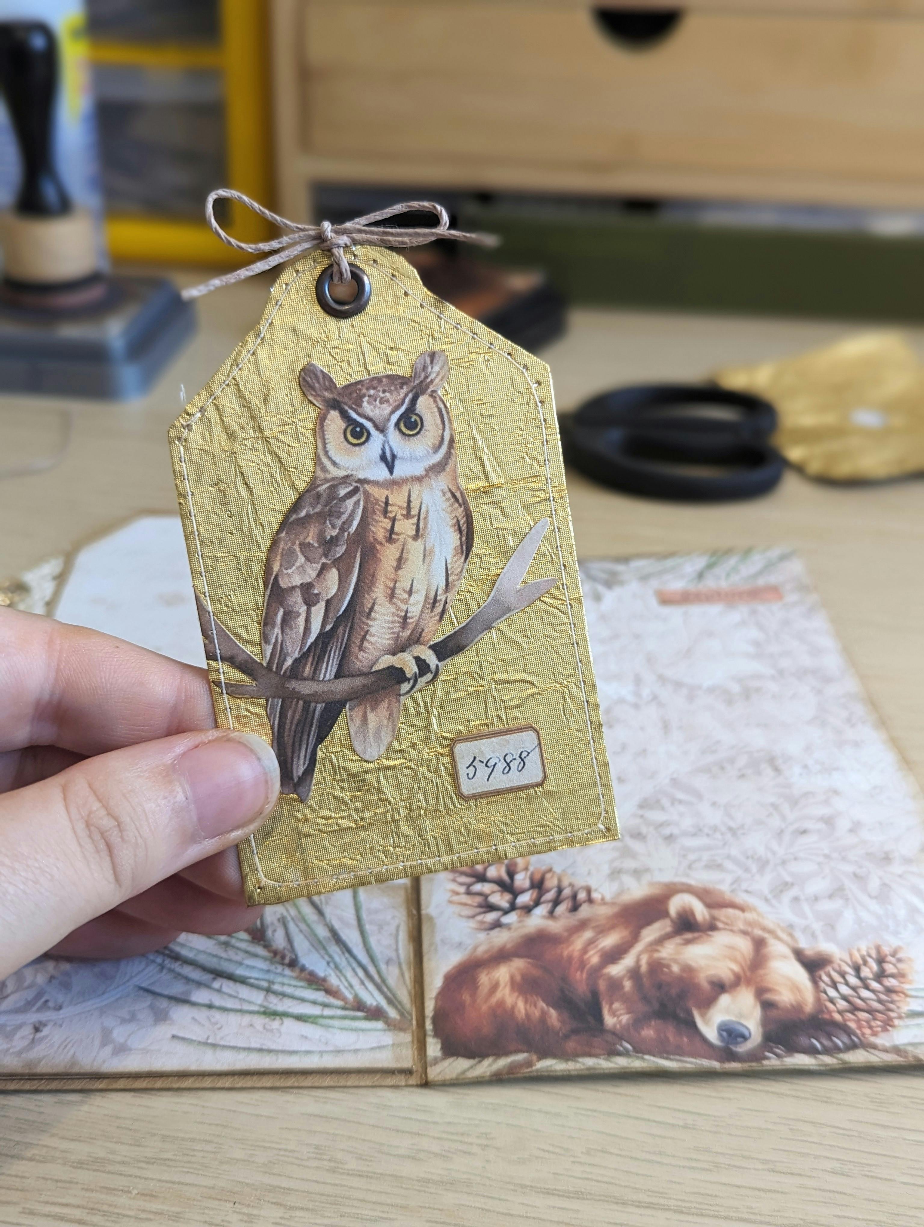 faux gold leaf tag