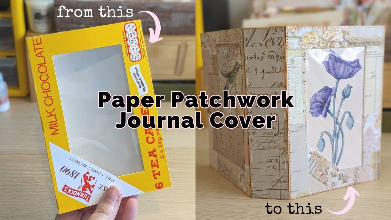 Paper patchwork journal cover