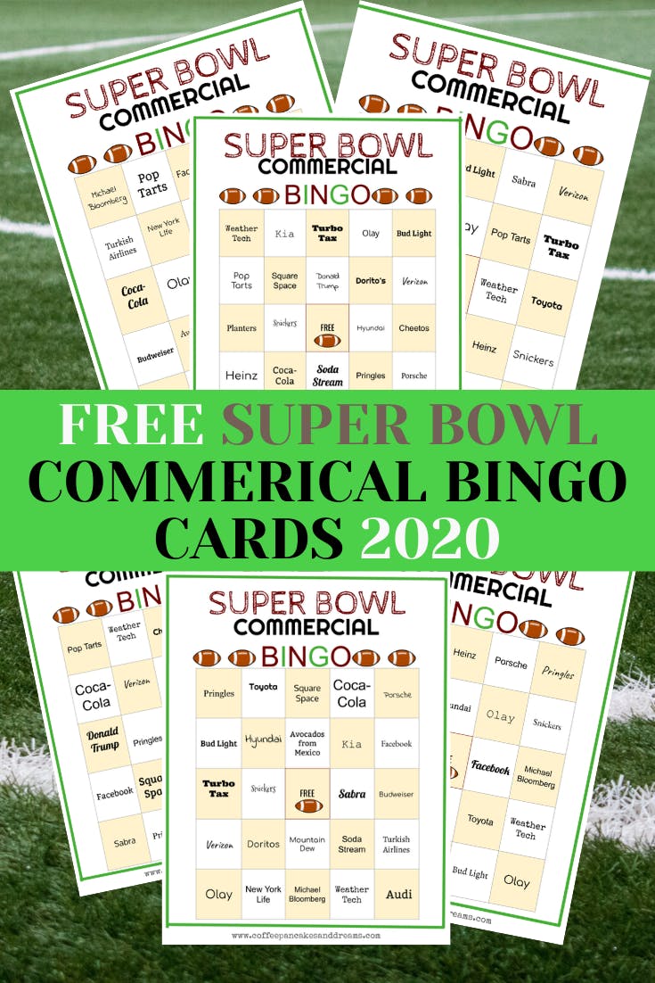 Printable Super Bowl Commercial Bingo