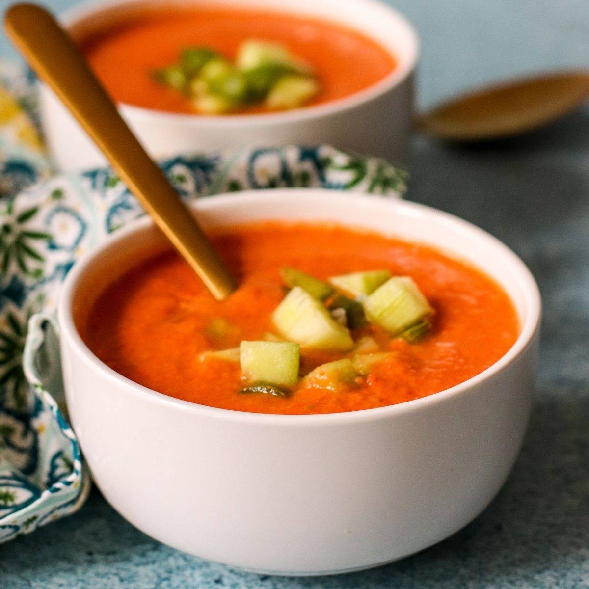 Bowls of gazpacho.