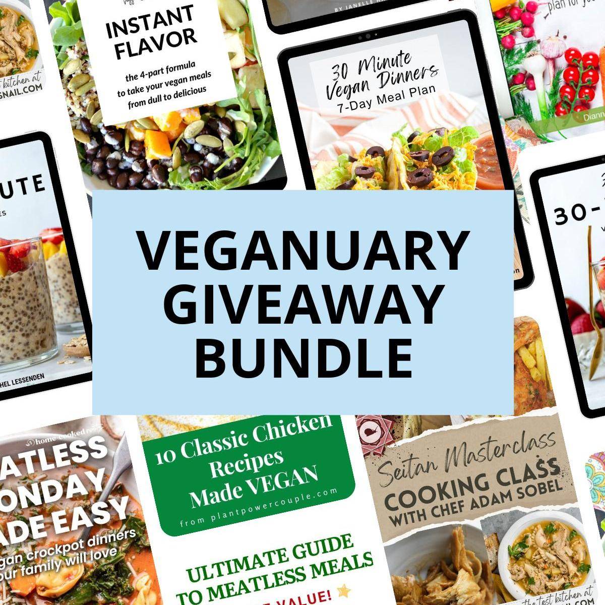 Gifts from the Veganuary Giveaway Bundle.