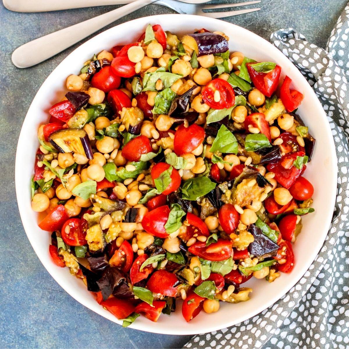 Mediterranean Eggplant and Chickpea Salad.