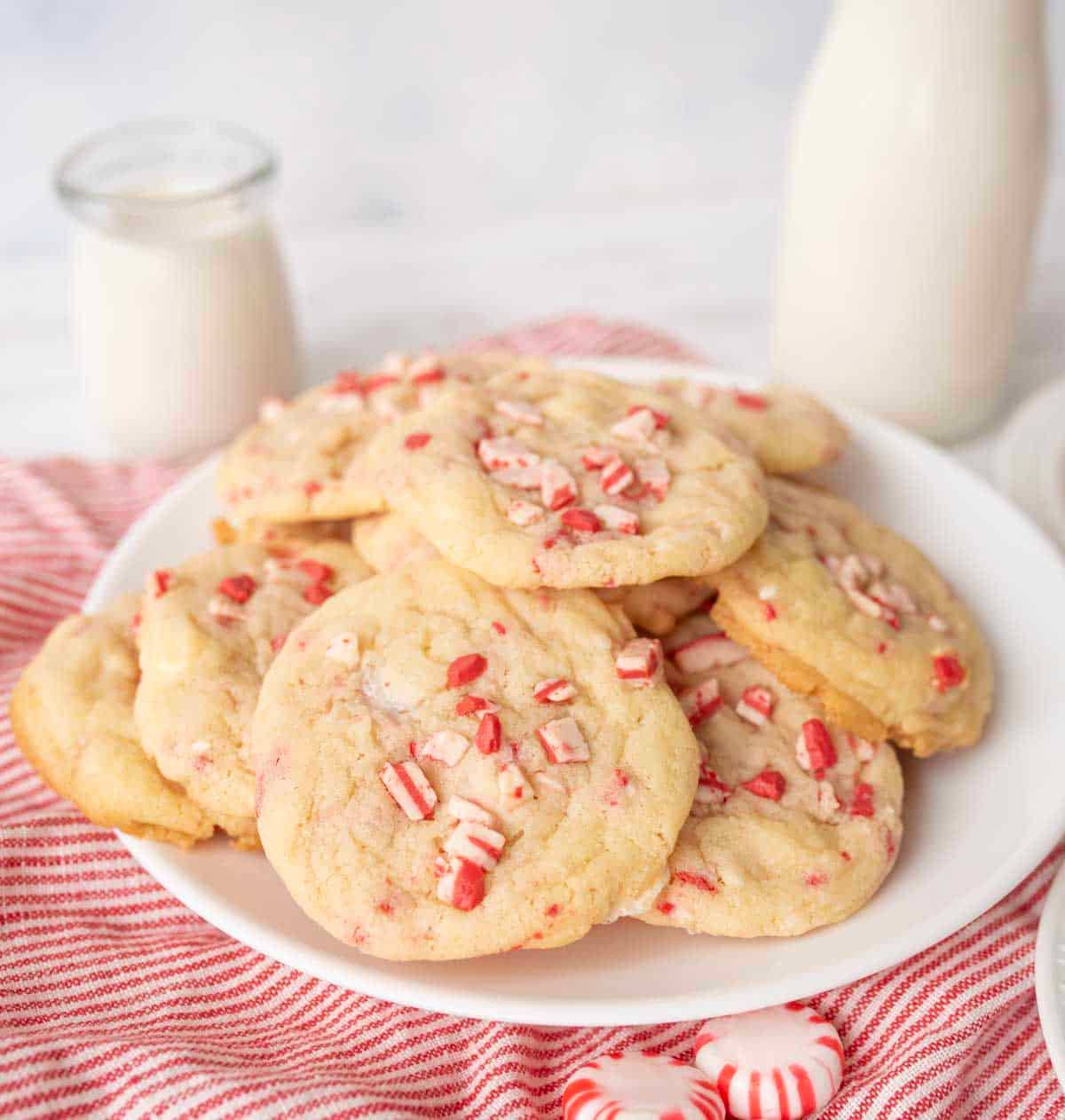 white chocolate peppermint cookies.