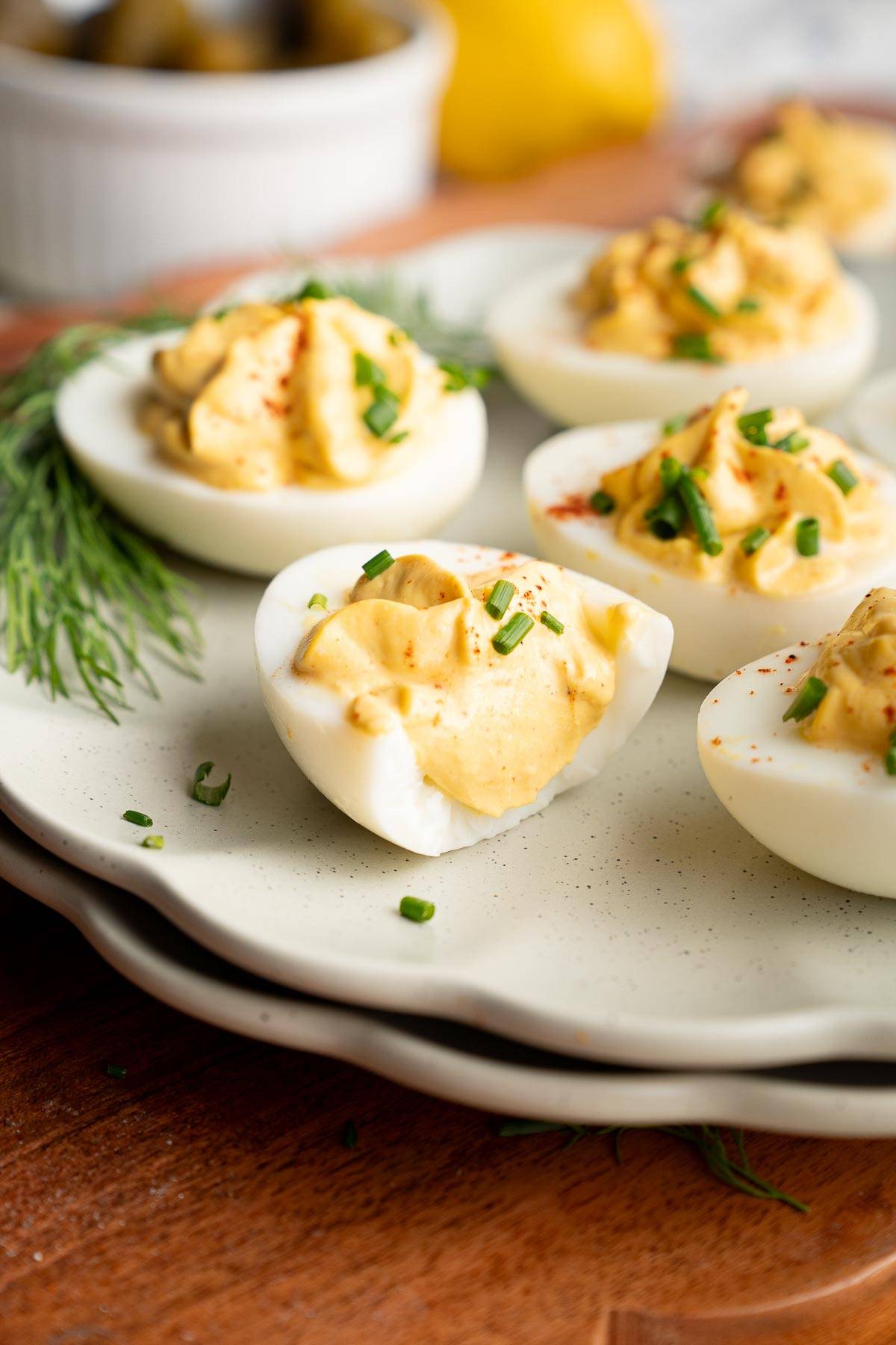 healthy deviled egg on plate