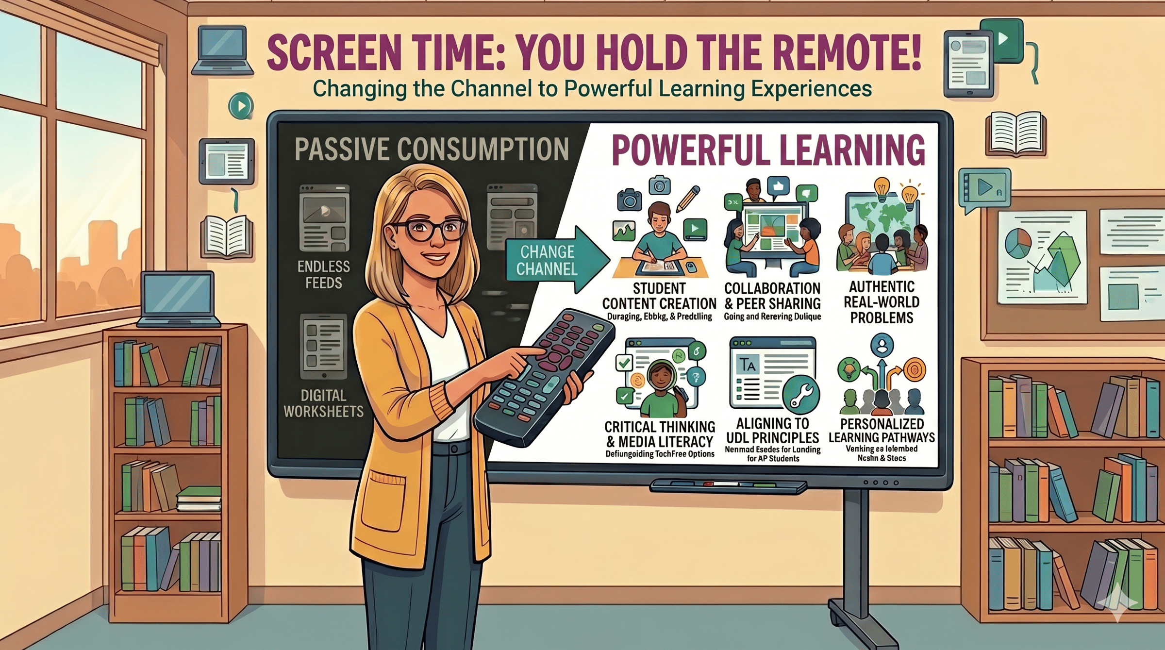 Screen time: You hold the remote! Changing the channel to powerful learning experiences.