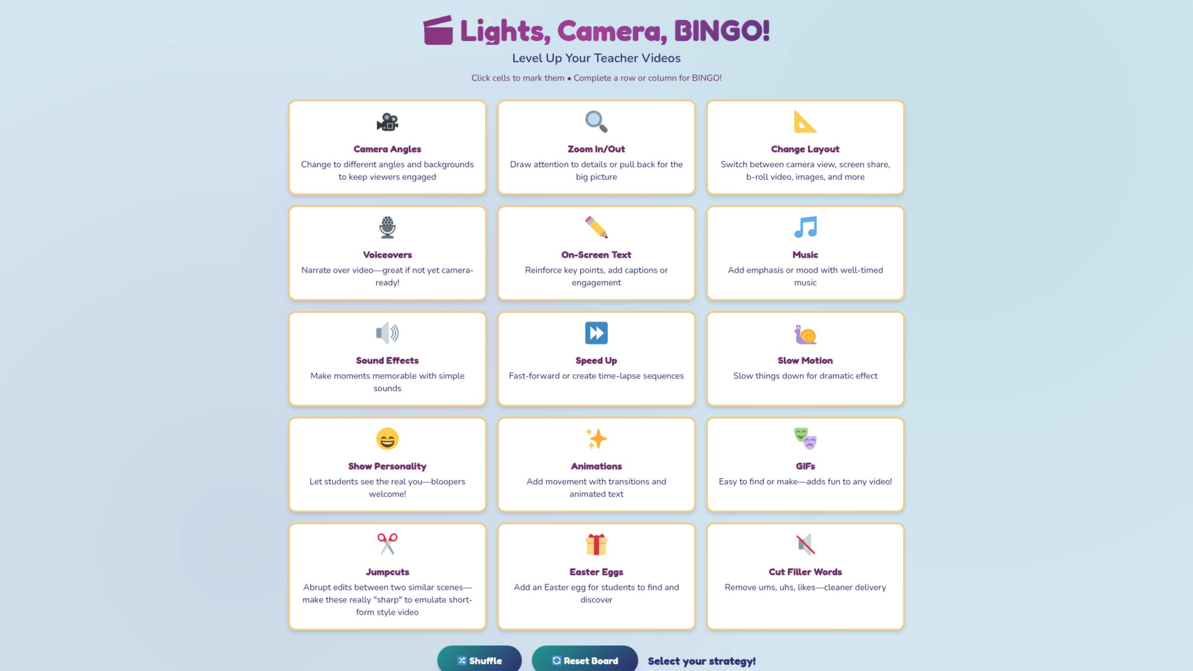 Lights, Camera, BINGO!