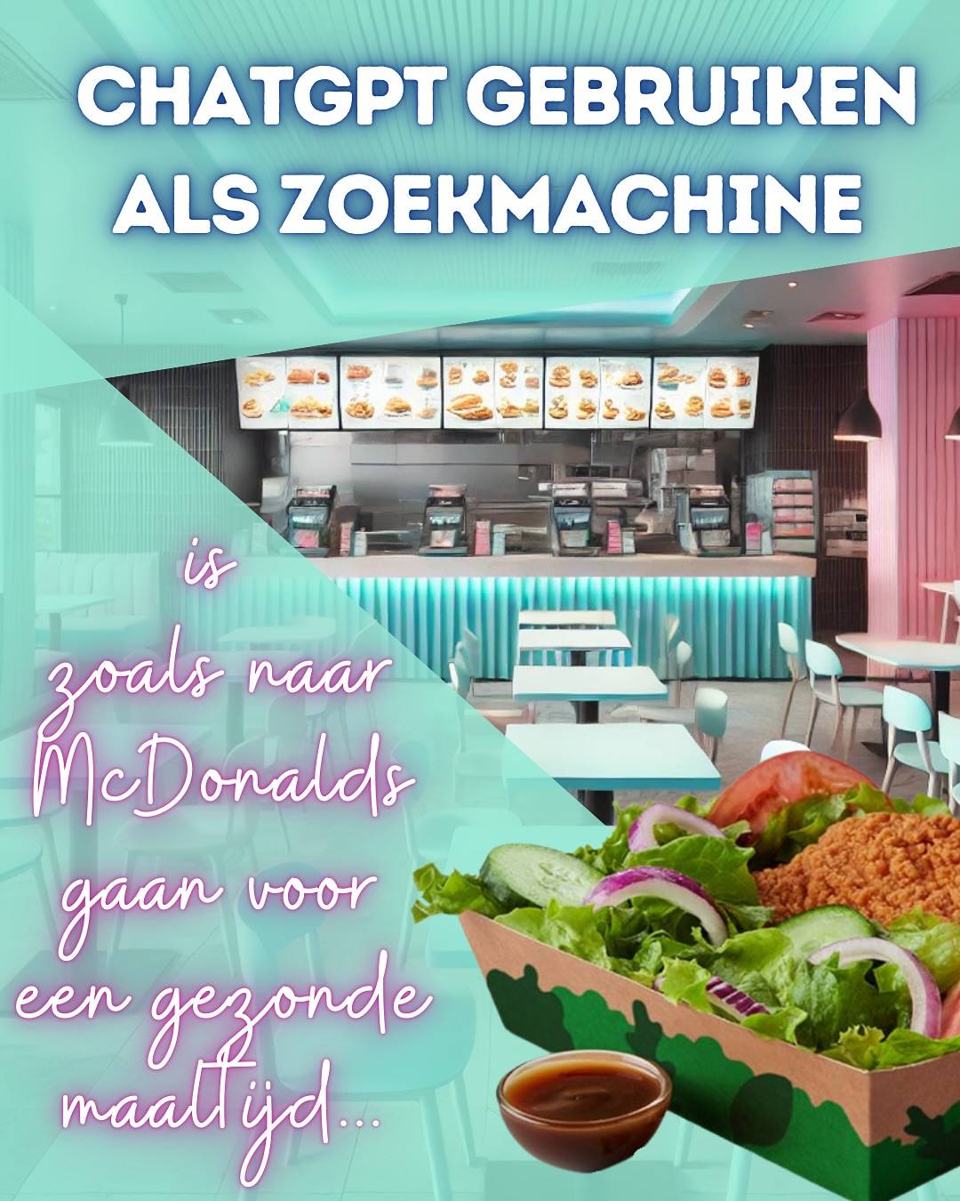 Wees eerlijk… Zou je dat 2e bakje opeten? 
Zou jij McDonalds durven binnenstappen, op zoek naar een gezonde maaltijd? Volgens mij zou je zelfs met je vrienden lachen als zij het doen 😉

Veel ondernemers gebruiken ChatGPT alsof het Google is. Dat is problematisch:

❌ ChatGPT 3.5 heeft geen recente info (hallo, hallucinaties).
❌ Het kan niet live op het internet zoeken (tenzij je GPT-4 met browse-functie hebt).
❌ AI verzint liever een geloofwaardig antwoord dan toe te geven dat het iets niet weet.

En toch zie ik het overal: ondernemers die blindelings AI-resultaten overnemen, zonder te checken of het wel klopt. AI is slim, tuurlijk, maar jij moet slimmer zijn.

Wat is dus wel zinvol?
👉 Gebruik AI voor creativiteit, structuur en tijdbesparing.
🔎 Heb je up-to-date, accurate info nodig? 
Gebruik dan een zoekmachine.

Schakel AI in wanneer jij de output kunt controleren. En doe dat dan ook 😅

Heb jij AI al eens op een leugen betrapt?

#startenalszelfstandige #zzp #ondernemenmetai 
#chatgpt #AIvoorondernemers #aicandoit #chatgpttips