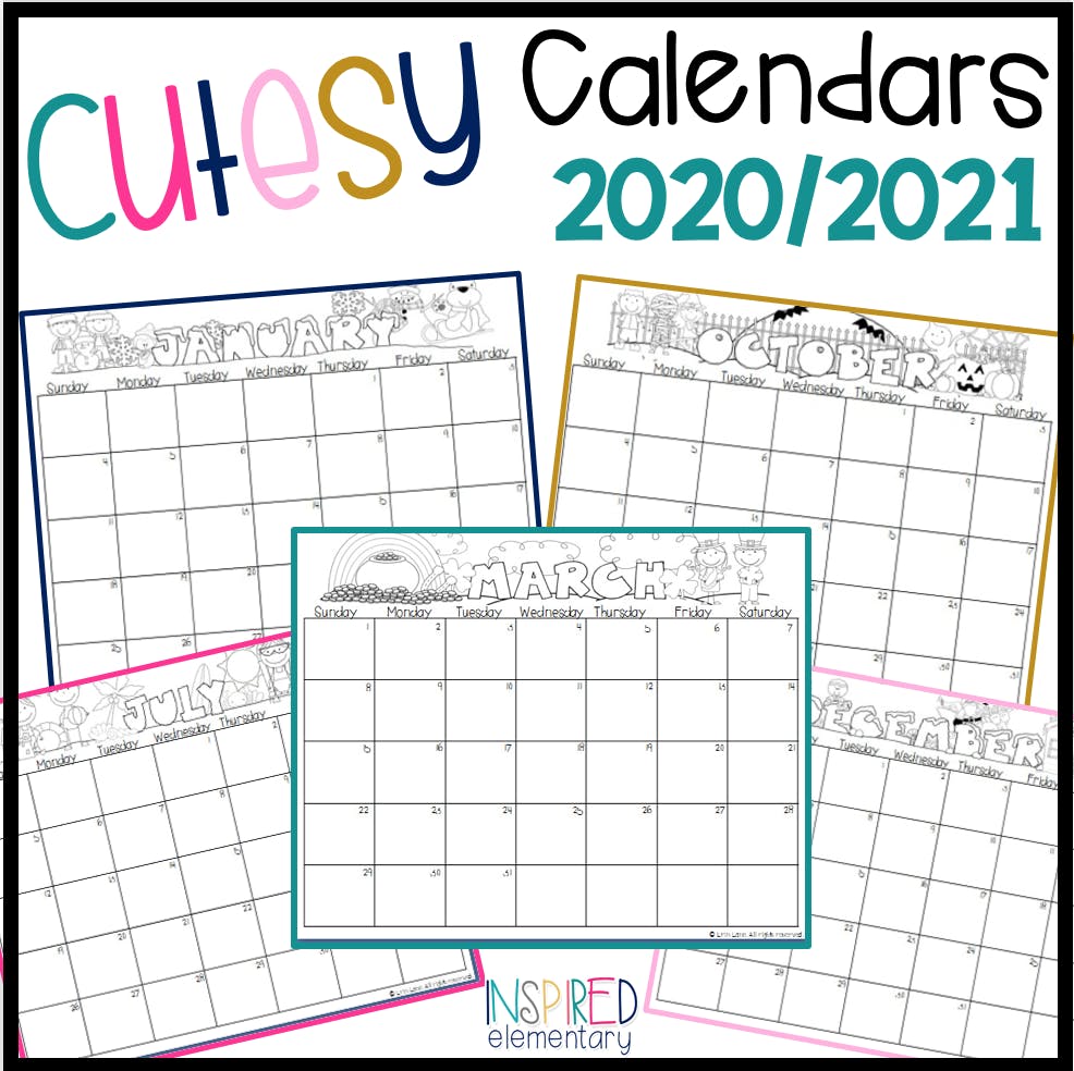 Free Printable Calendar Cute