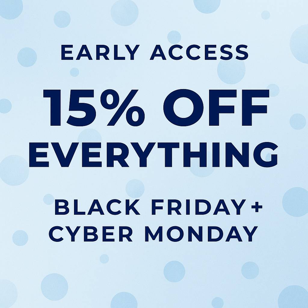Early access 15% off Black Friday Cyber Monday graphic.