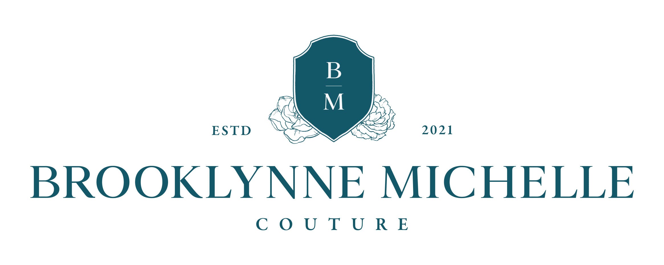 horizontal logo for brooklynne michelle couture in teal