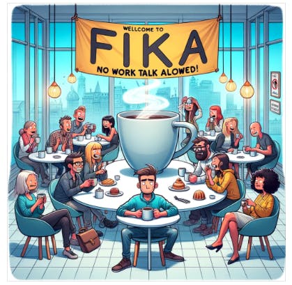 A funny cartoon depicting an independent consultant at a coffee break with his colleagues and clients. The scene is set in a coffee shop where a stick figure independent consultant is surrounded by a group of stick figure colleagues and clients. The consultant, holding a steaming cup of coffee, is animatedly talking and gesturing, seemingly explaining a complex concept with diagrams drawn in the air, symbolized by squiggly lines and question marks. The colleagues and clients are shown with a mix of expressions, ranging from confused to amused, as they try to follow along with the explanation. One of the clients is peeking into their coffee cup as if looking for answers, while a colleague is doodling on a napkin, completely distracted. In the background, a barista stick figure is watching the scene with a puzzled look. The style is exaggerated and humorous, emphasizing the quirky dynamics of work-related interactions in casual settings.