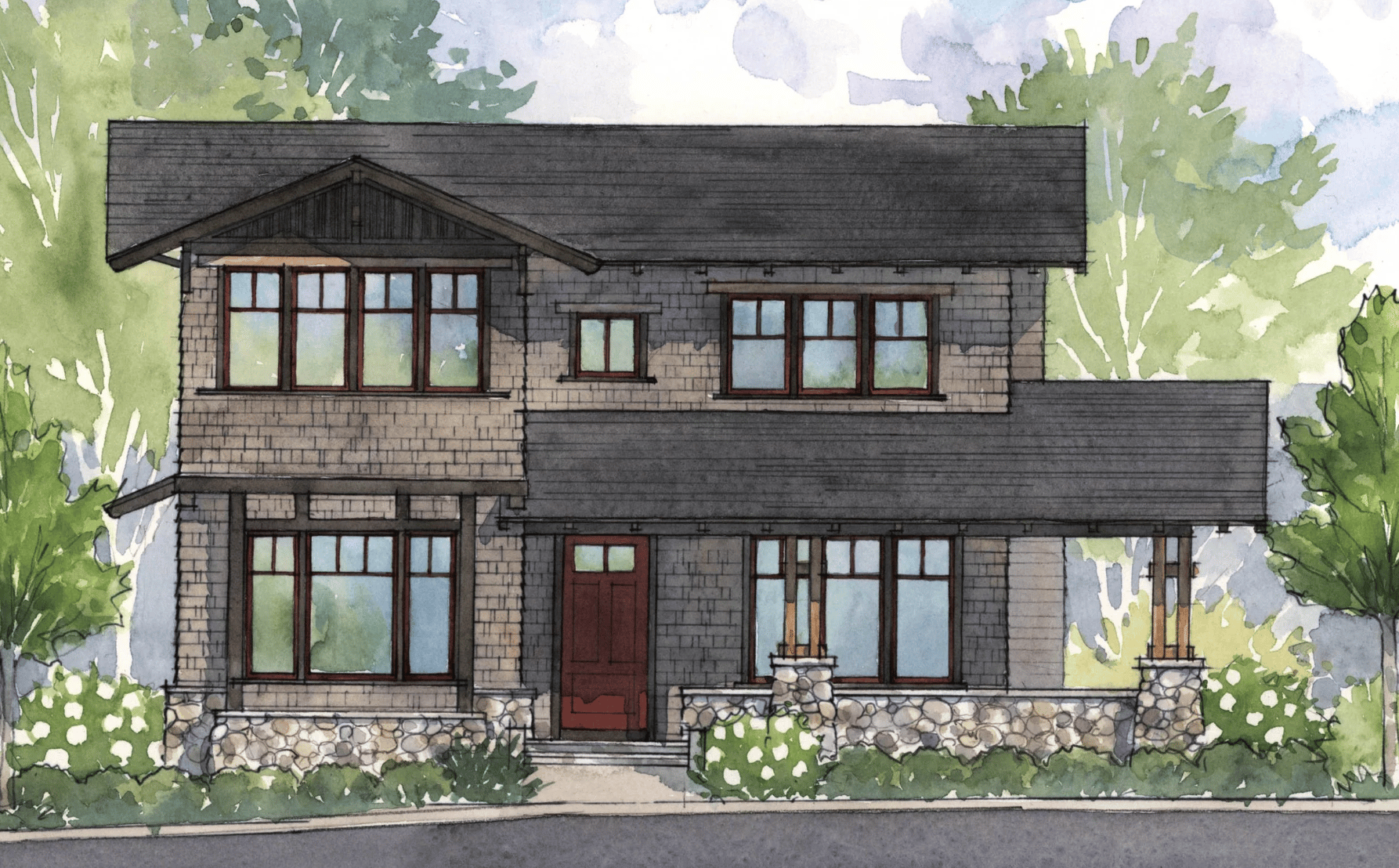 Hand-sketch of the 2025 Serenbe designer showhouse