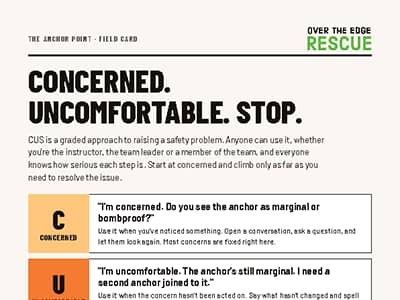 Preview of the CUS Field Card: Concerned. Uncomfortable. Stop. A graded approach to raising a safety problem.