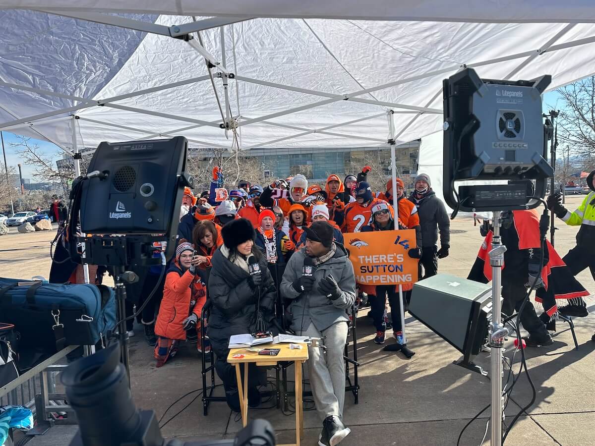 NFL Network live set outside Empower Field in Denver