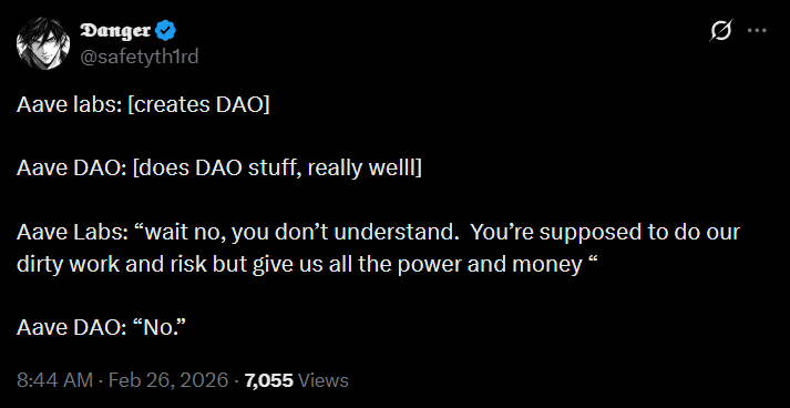 Aave situation tweet