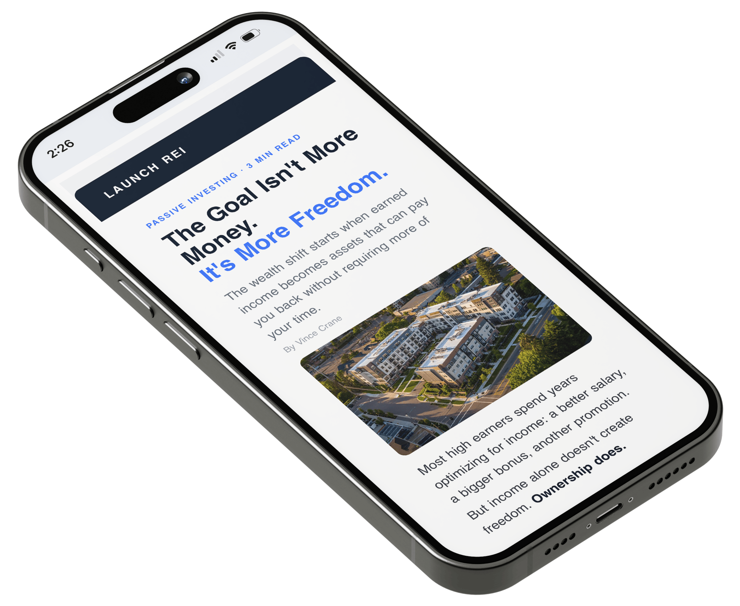 Launch REI newsletter preview on iPhone