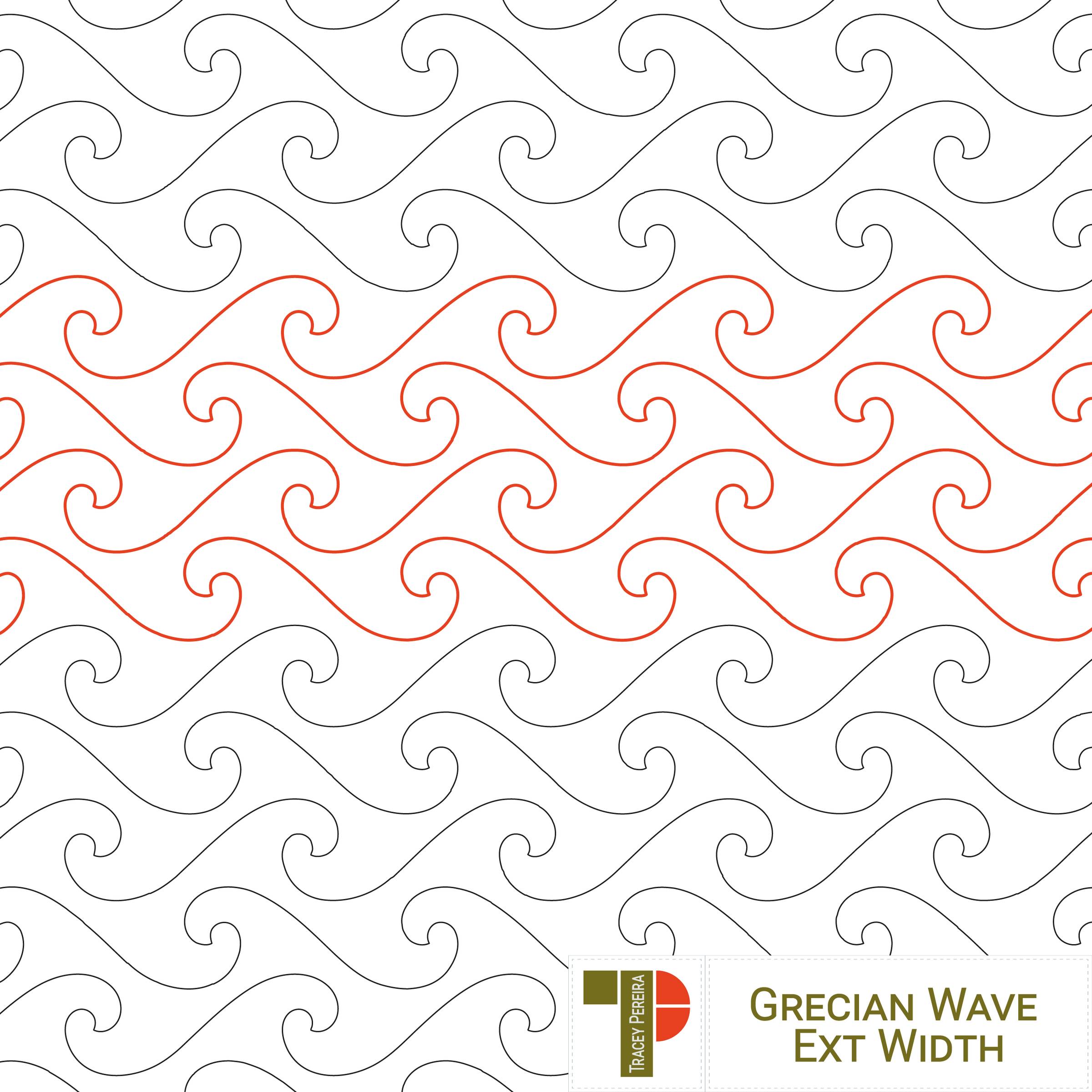 An image of a wave design used for computerised quilting