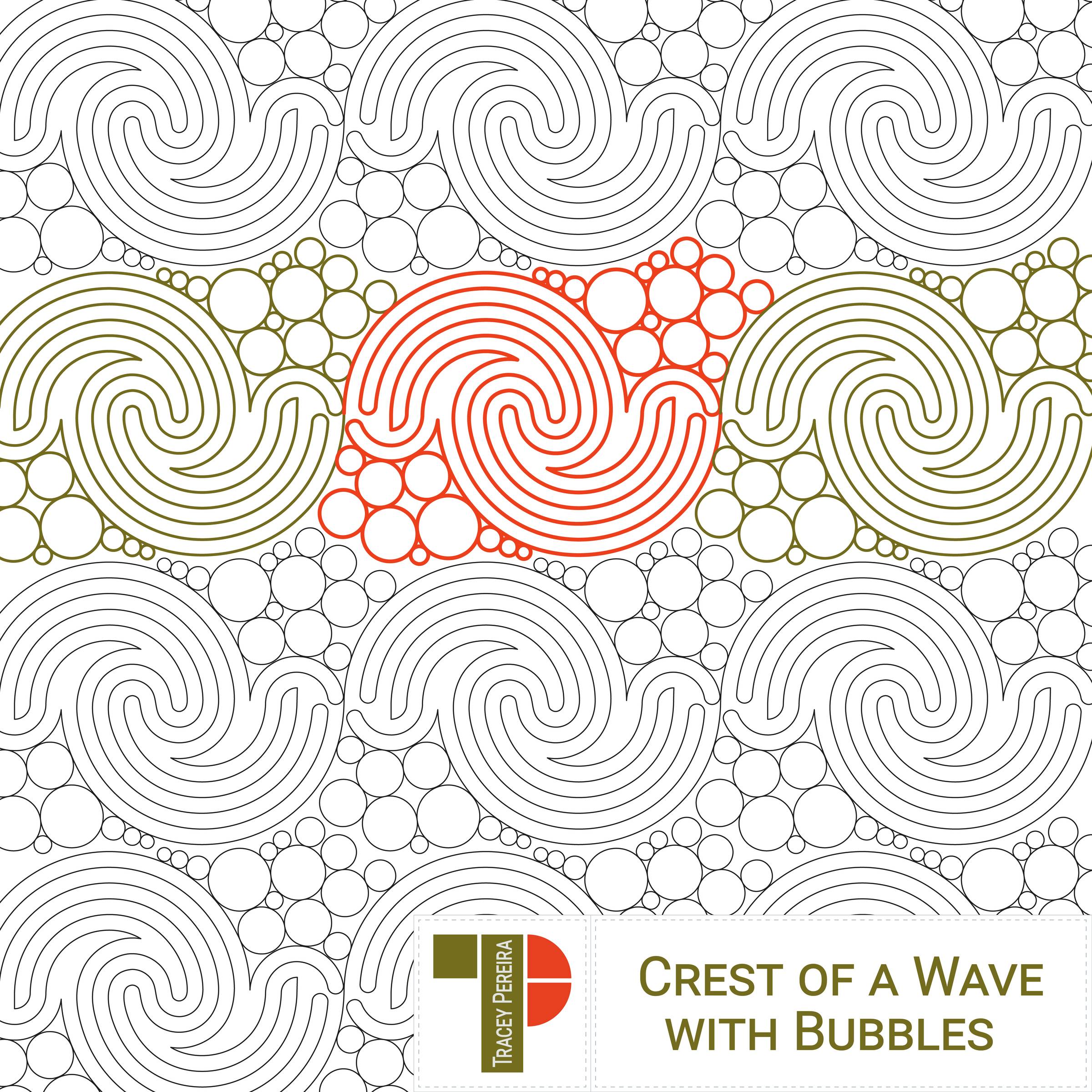 A digital image of a spiralling wave crest with bubbles.