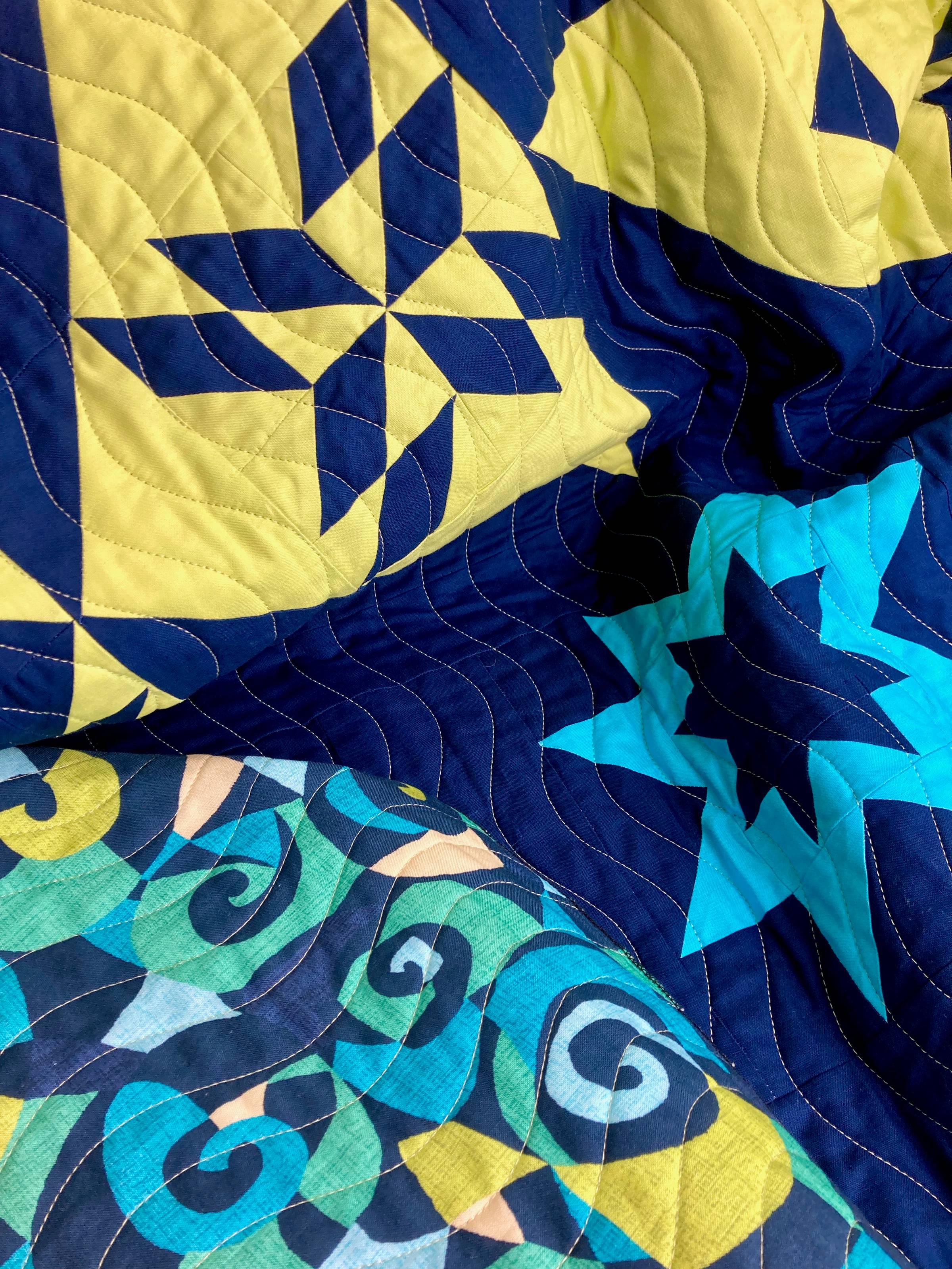 Quilt with Modern Waves Quilting