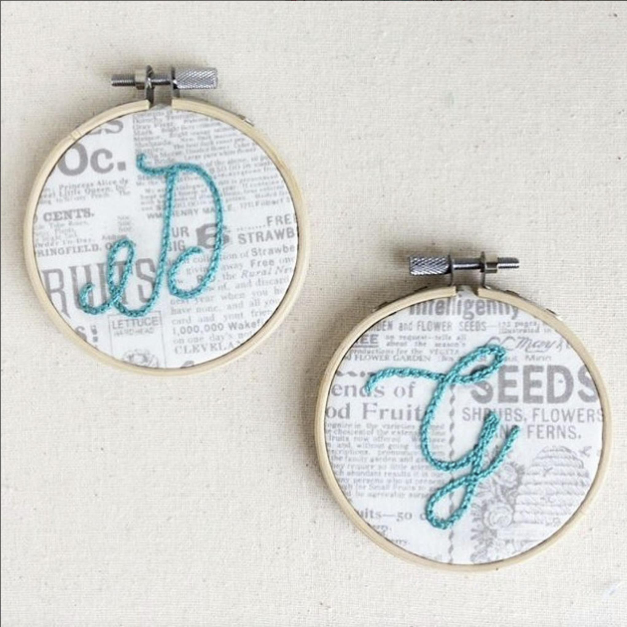 Embroidered Hoop Ornament - quick gift to sew