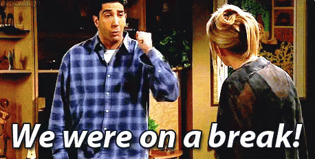we were on a break gif from the tv show friends