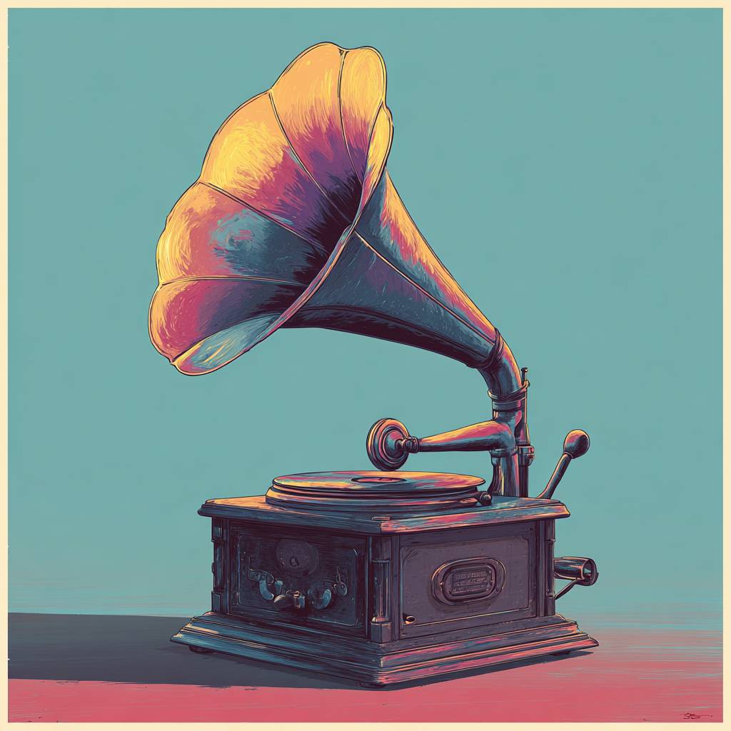 The gramophone symbolizes sound, and the beginning of listening.