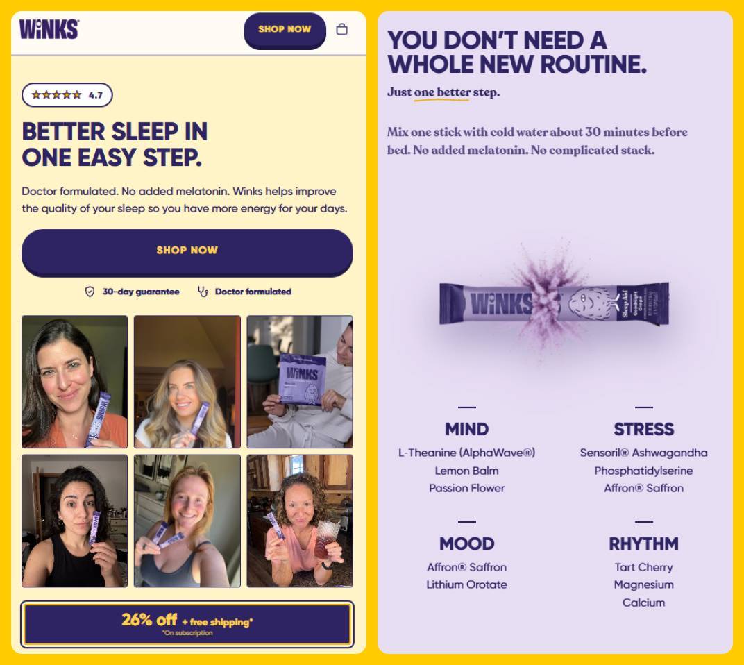 New Winks Website