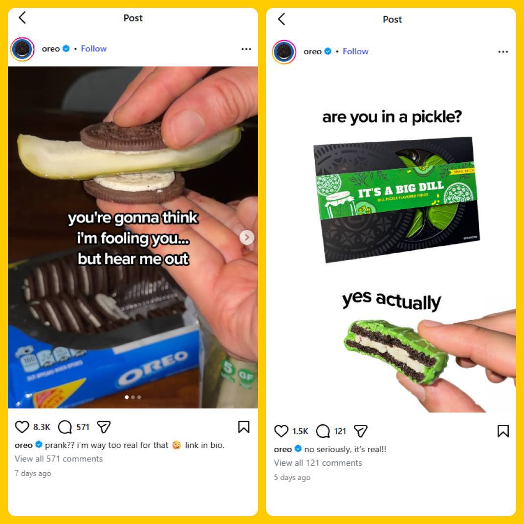 Oreo Dill Pickle Flavor April Fools Product