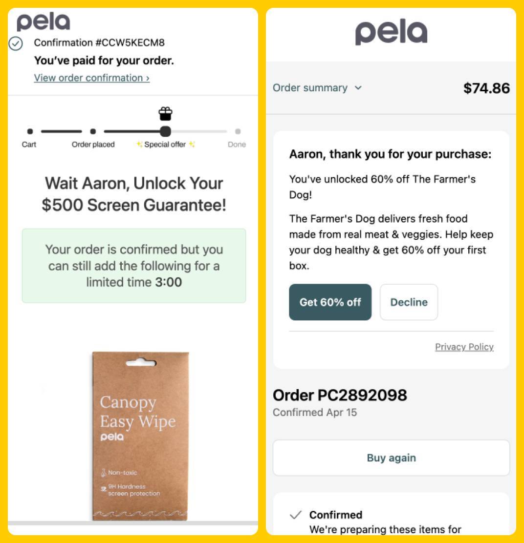 Pela - Upsell + Rokt Thanks