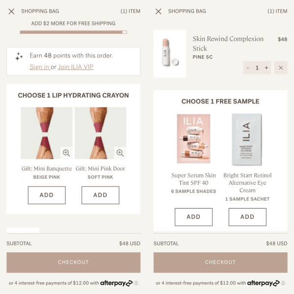 ILIA Beauty: In-Cart Samples