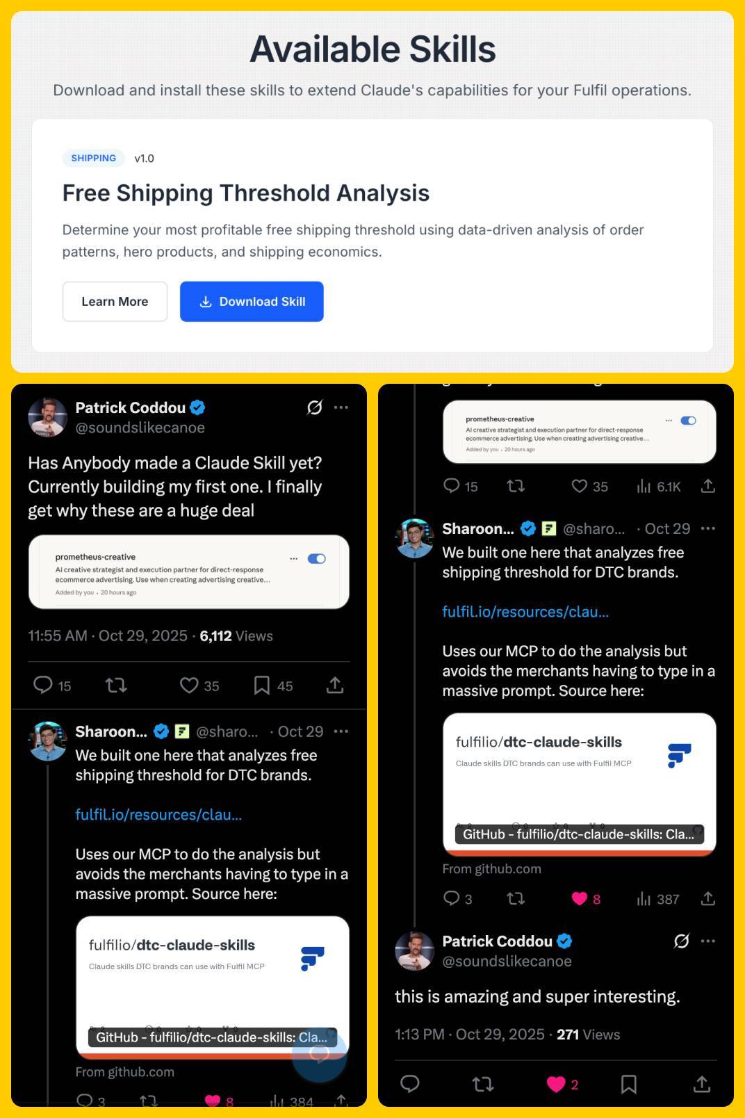 Free Shipping Analysis Claude Skills for Fulfil