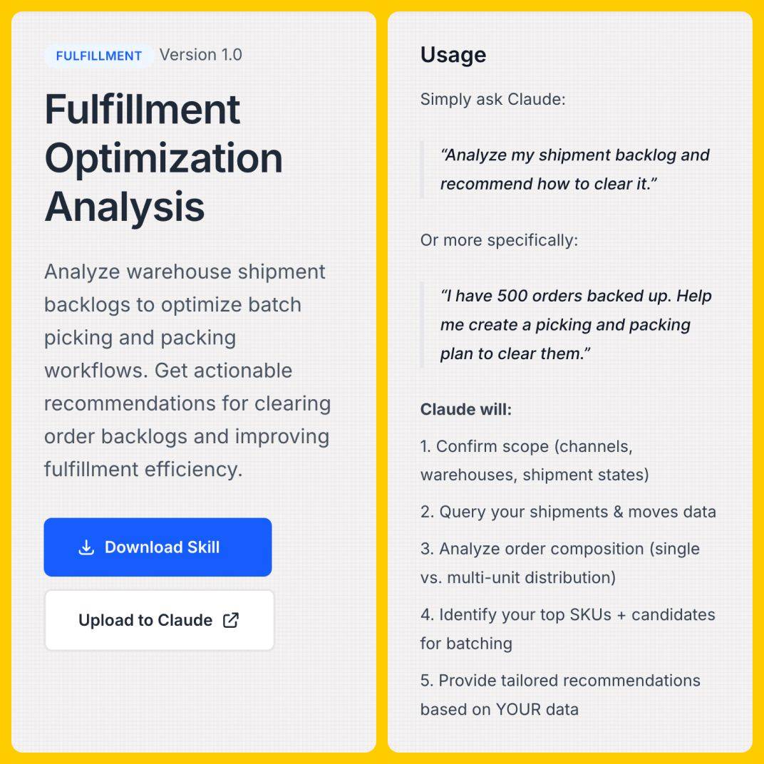 Fulfillment Optimization Analysis Claude Skill (Fulfil)