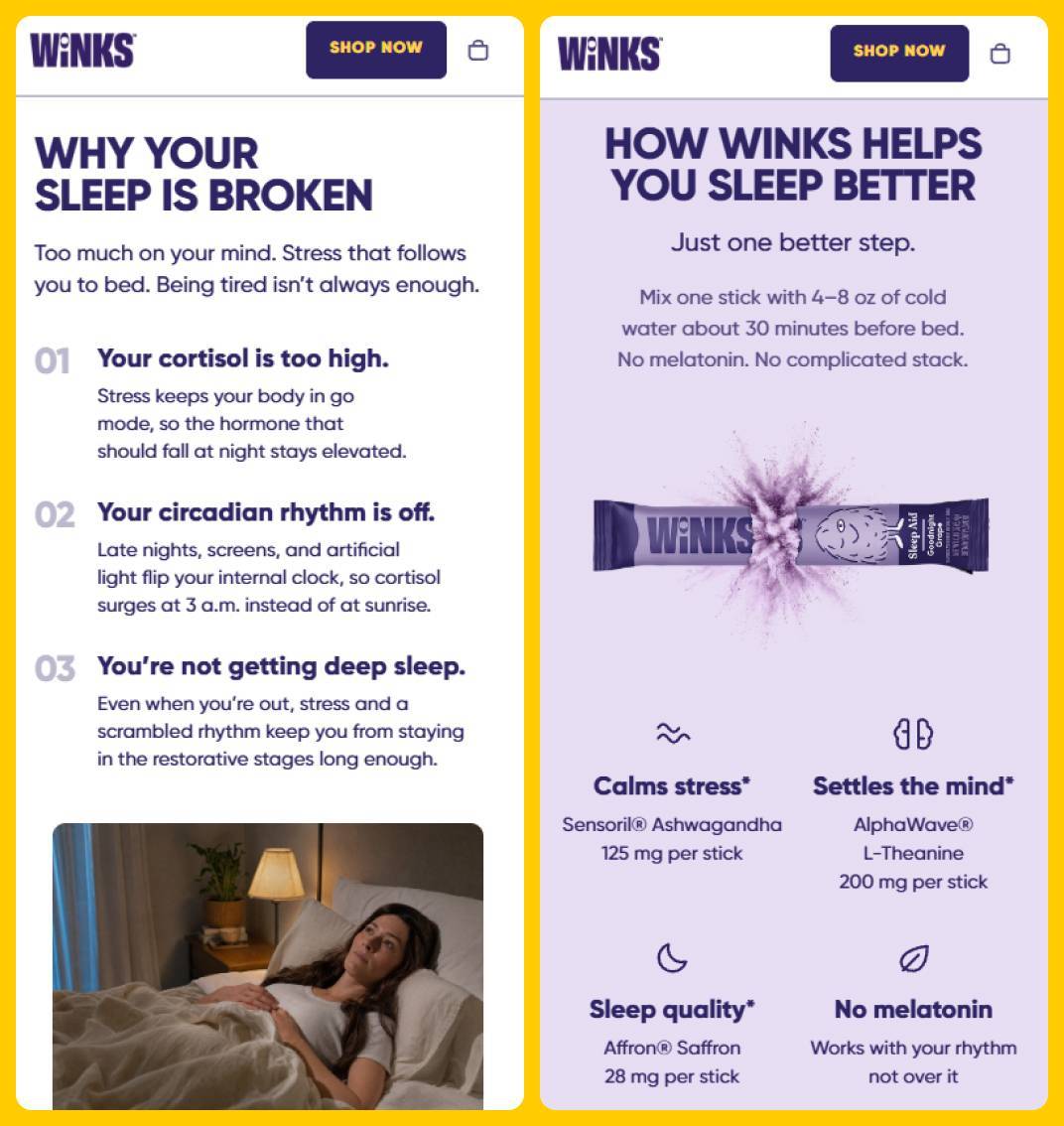 Winks Homepage Unique Mechanism 