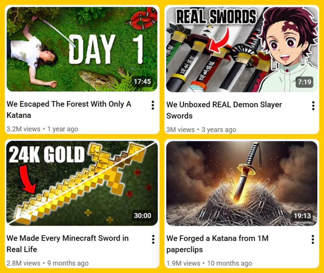 Mini Katana YouTube Videos