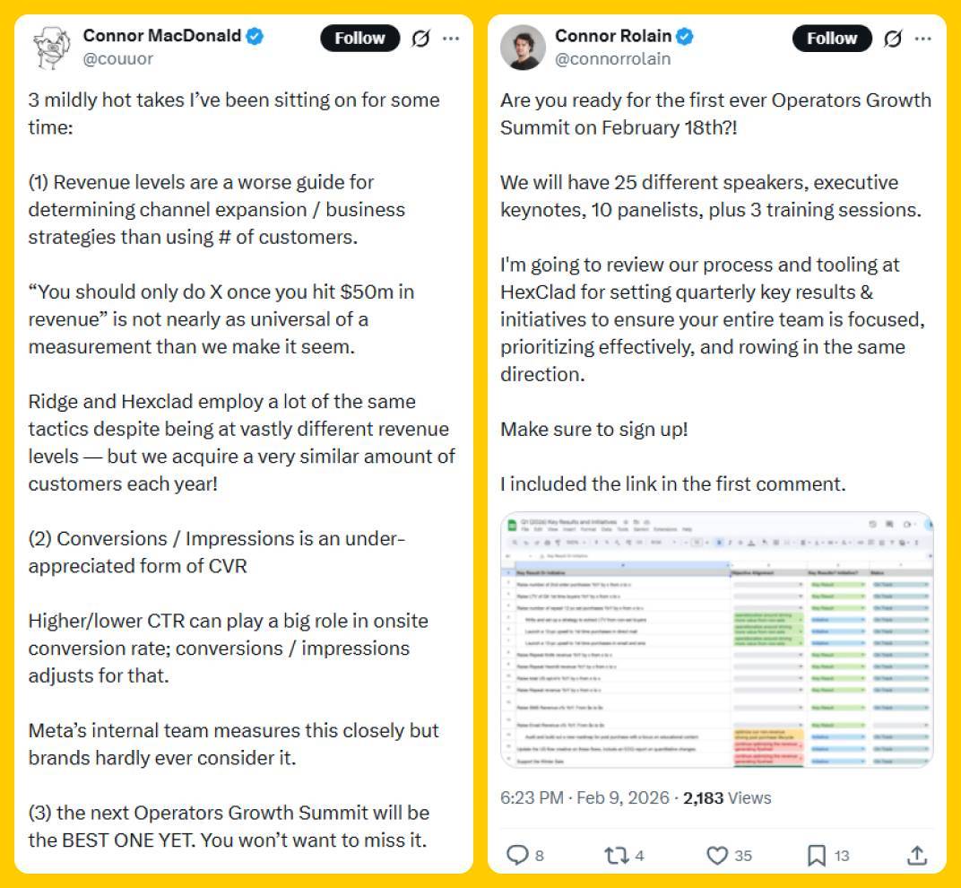 The Connor's Growth Summit X Posts