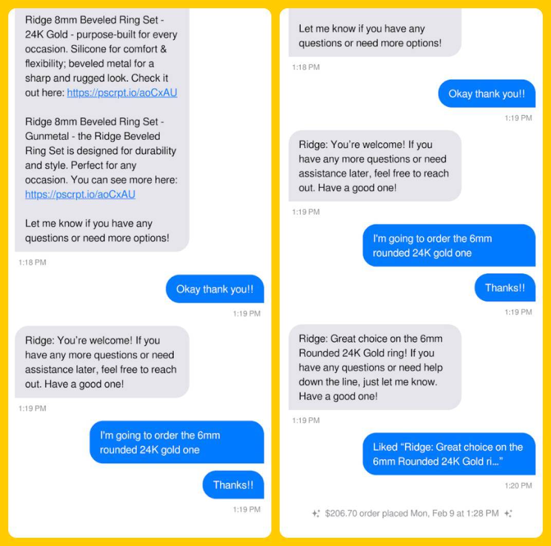 Ridge Postscript messages