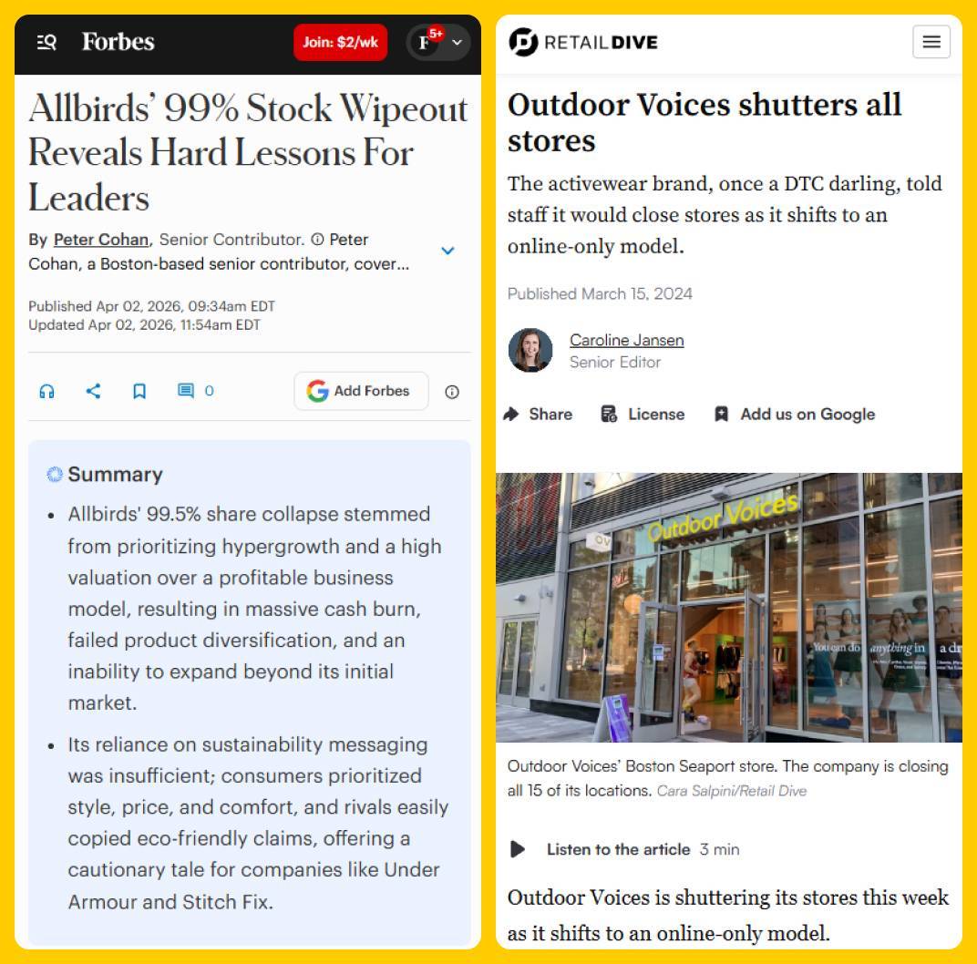 Allbirds + Outdoor Voices Headlines