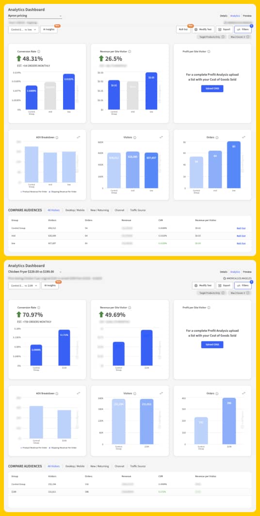 Intelligems Dashboard