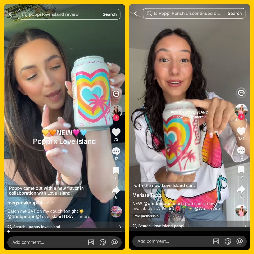 Poppi x Love Island UGC